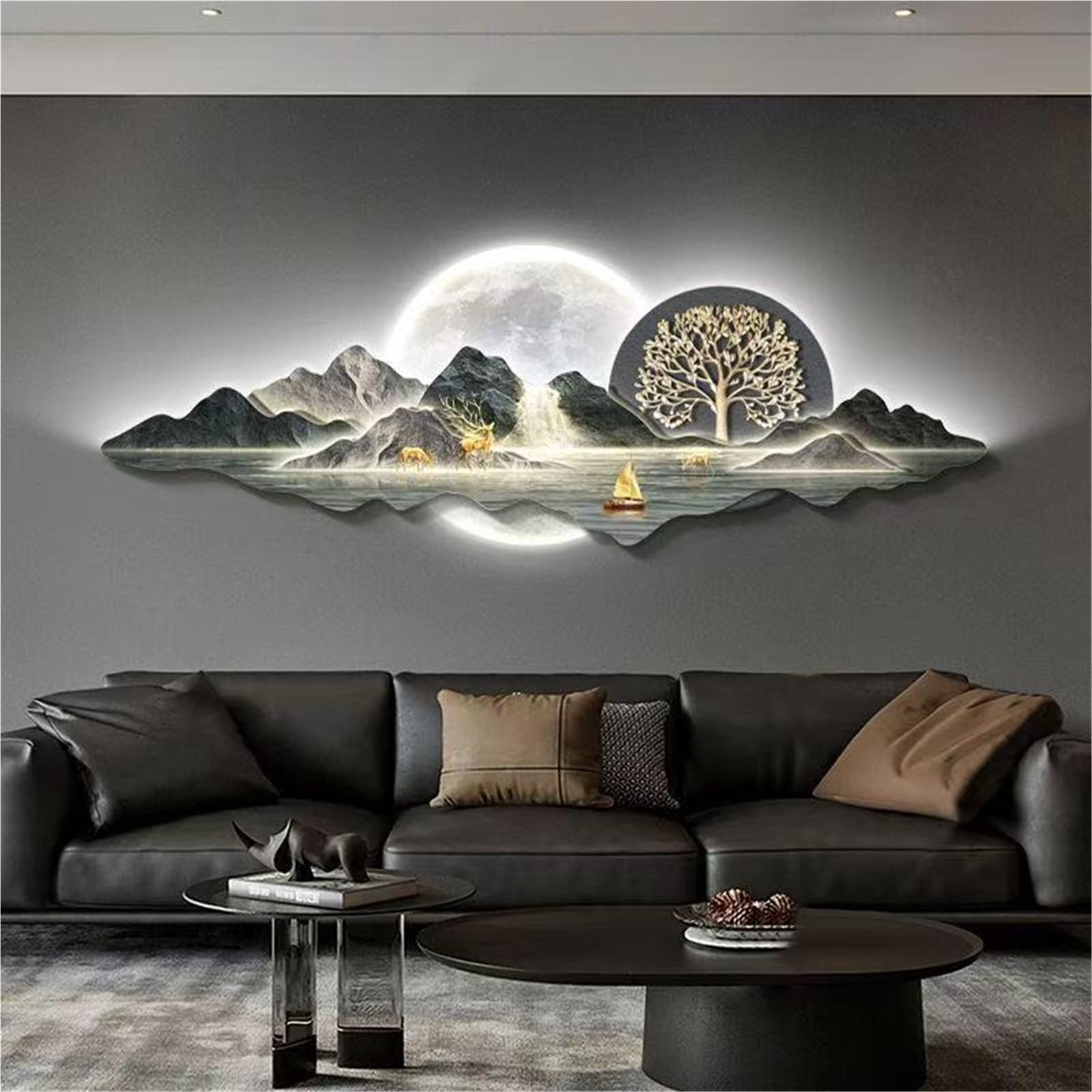 Amazon.com: ycnbnwe Modern 3D Wall Art with LED Light, Plug-in